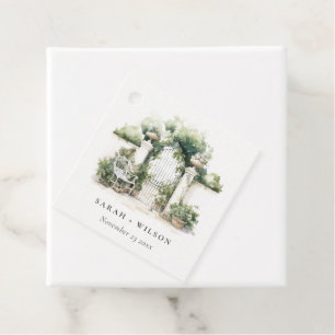 Klassische Französisch-Garten Landschaft Wasserfar Geschenkanhänger