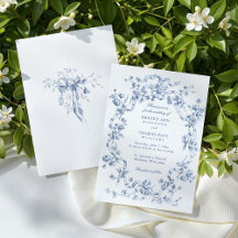 Klassische französische blaue Blumen- und Bänder-H