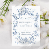 Klassische französische blaue Blumen- und Bänder-H