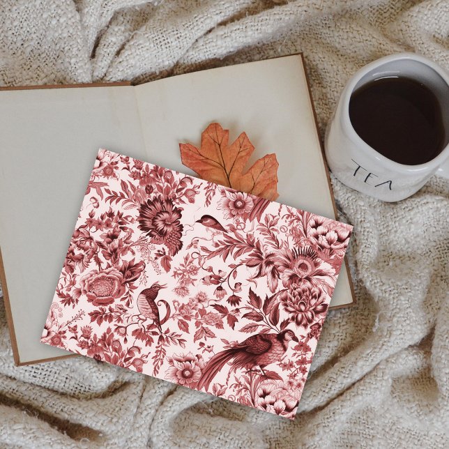 Klassische französische Landschaft Toile du Jouy Postkarte (Classic French Countryside Toile Du Jouy Postcard by Graphic Allusions)