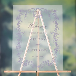 Klassische französische Lavendel-Blumen-Hochzeitsb Acrylschild