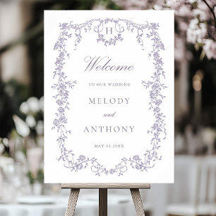 Klassische französische Lavendel-Blumen-Hochzeitsb Poster