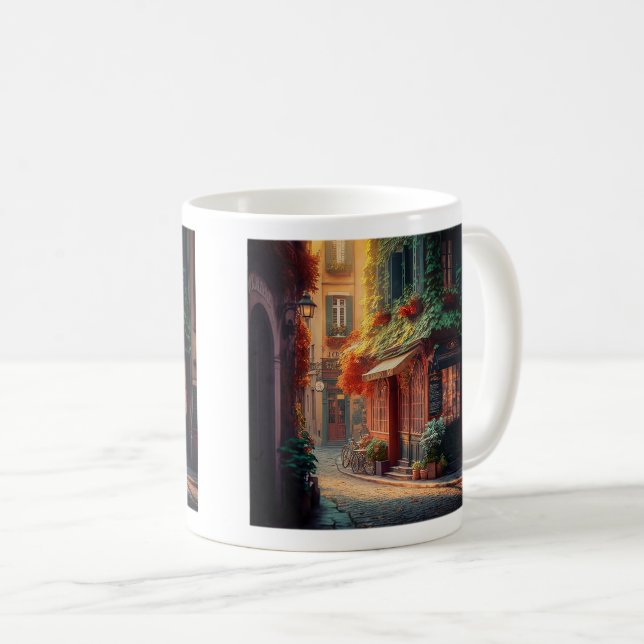 Klassische französische Tasse, 11 oz Kaffeetasse (VorderseiteRechts)