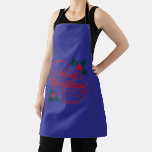 Klassische Frohe Weihnachten Stechpalmen-Beeren-Fe Schürze