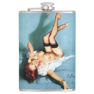 Klassische Fünfzigerjahre Vintages Button oben Flachmann