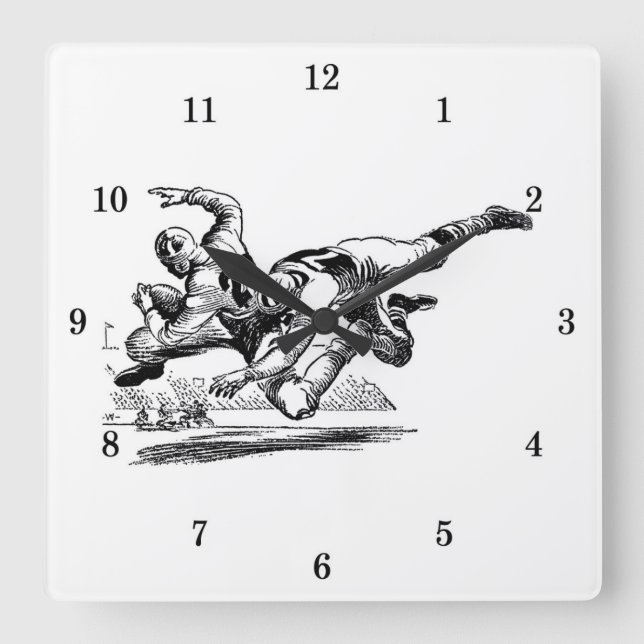 Klassische Fußball-Wall-Uhr Quadratische Wanduhr (Vorderseite)