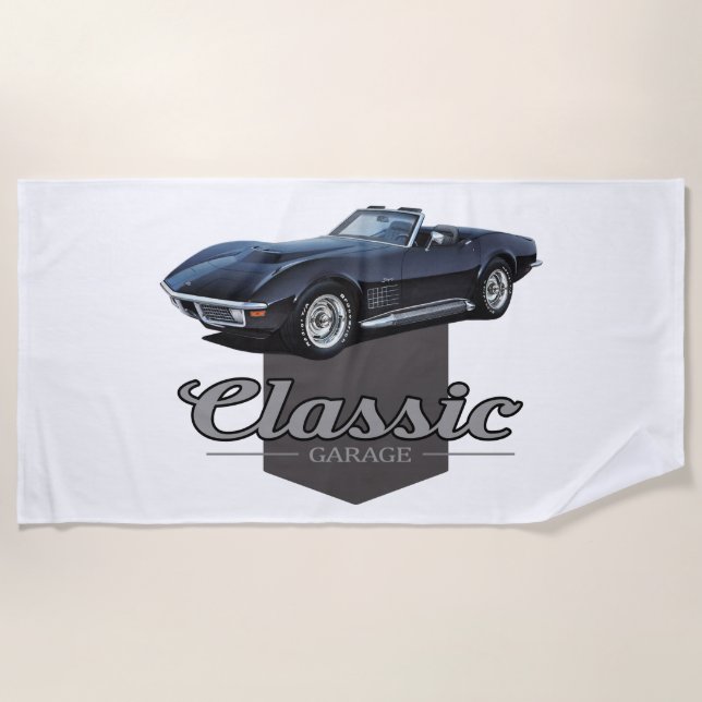Klassische Garage Korvette Strandtuch (Vorderseite)