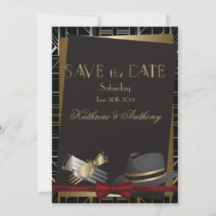 Klassische Gatsby Deco Hochzeit Save the Date