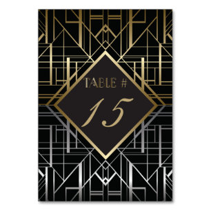 Klassische Gatsby-Deco-Hochzeitstisch-Nummer Tischnummer