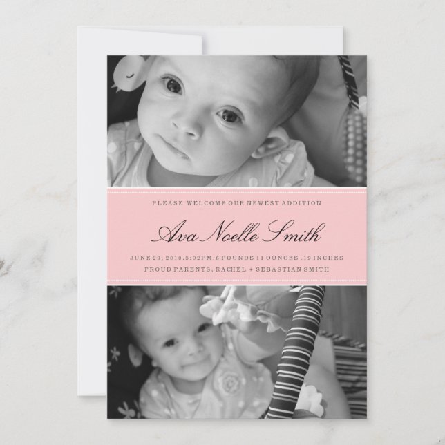 KLASSISCHE GEBURTSANKÜNDIGUNG ANKÜNDIGUNG (Vorderseite)