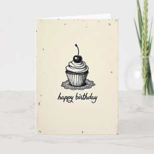 Klassische Geburtstagskarte mit Cupcake Karte