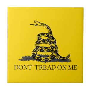 Klassische gelbe Gadsden-Flagge Don't Tread on Me Fliese