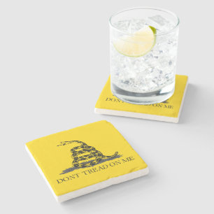 Klassische gelbe Gadsden-Flagge Don't Tread on Me Steinuntersetzer