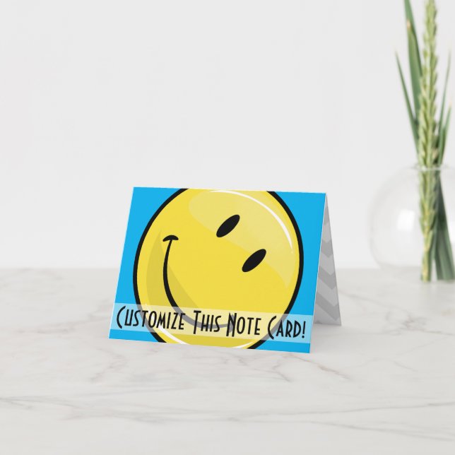 Klassische gelbe Happy Face Custom Note Card Karte (Vorderseite)