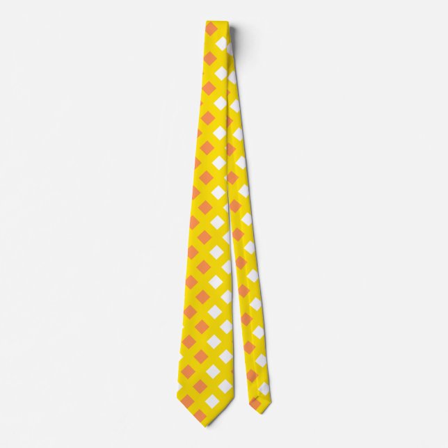 Klassische Gelbe Karierte Unisex Neck Tie Krawatte (Vorderseite)