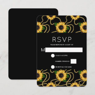 Klassische gelbe Sonnenblumen Stilvolle Pattern Ho RSVP Karte