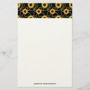 Klassische Gelbe Sonnenblumen Stilvolles Muster au Briefpapier