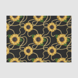 Klassische Gelbe Sonnenblumen Stilvolles Muster au Seidenpapier