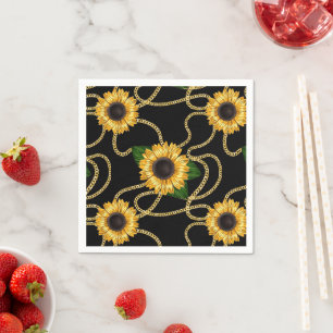 Klassische Gelbe Sonnenblumen Stilvolles Muster au Serviette