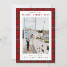 Klassische gemütliche Tartan-Weihnachtskarte