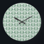 Klassische Geometrie: Art Deco Nahtloser Stil Große Wanduhr<br><div class="desc">Klassische Art Deco Nahtloses Muster. Geometrische Stiltextur. Abstrakte Retro Vintage Textur. Art Deco Blätter bilden eine stilvolle, nahtlose Textur. Vintage Eleganz wiederbelebt. Art Deco Finesse in einem zeitlosen Muster. Klassische Eleganz neu definiert: Hintergrund, Muster, Illustration, Blume, Textur, Mode, Natur, Blatt, Blumenstrauß, Linie, nahtlos, geometrisch, Silhouette, Feder, Stoff, japanisch, bunt, chinesisch,...</div>