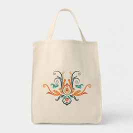 Klassische geometrische Flora Tragetasche