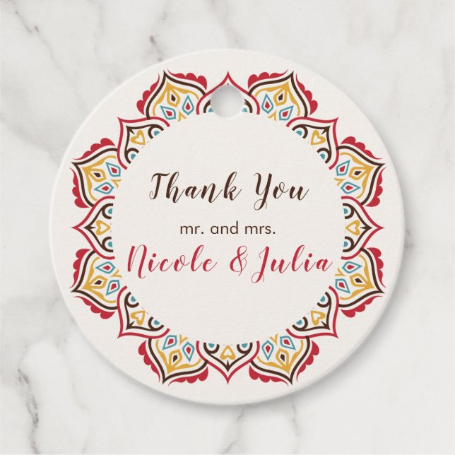 Klassische geometrische Mandala-Muster Geschenkanhänger (Vorderseite)