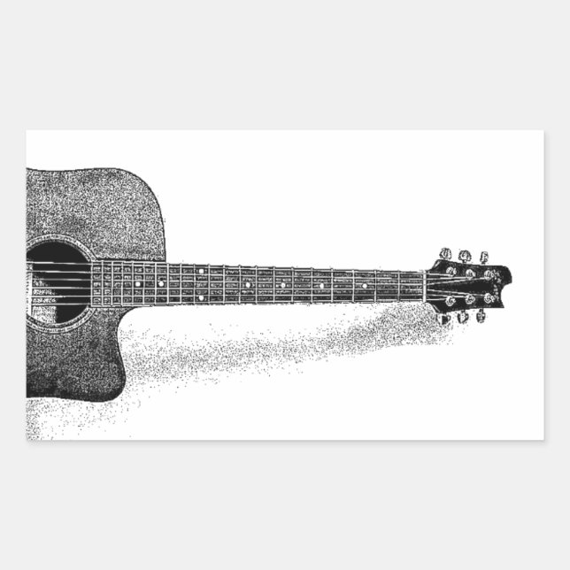 Klassische Gitarre Rechteckiger Aufkleber (Vorderseite)