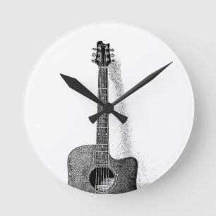 Klassische Gitarre Runde Wanduhr