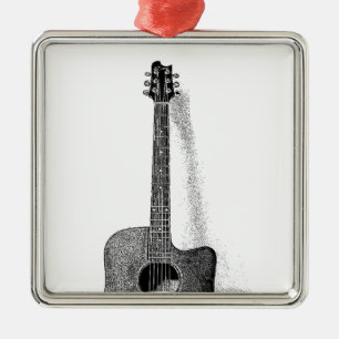 Klassische Gitarre Silbernes Ornament