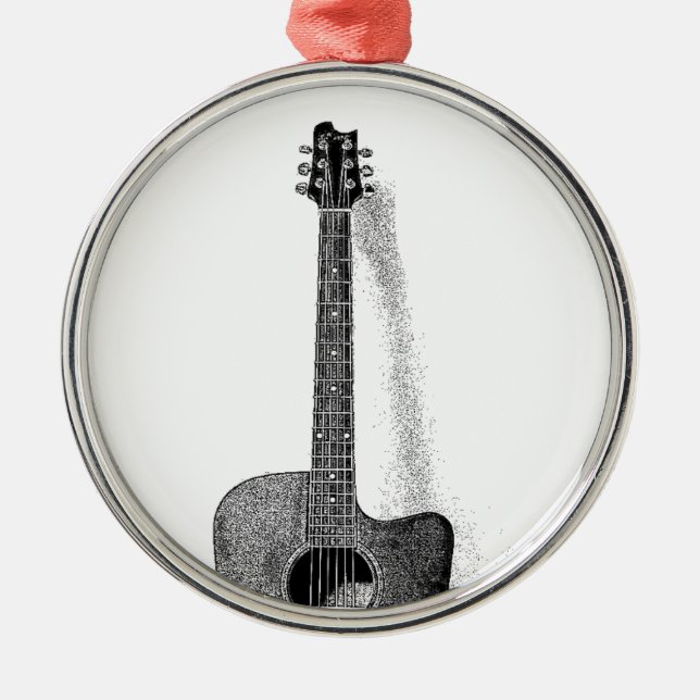 Klassische Gitarre Silbernes Ornament (Vorne)
