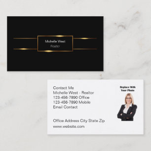 Klassische Glossy Realtor Portrait Business Cards Visitenkarte