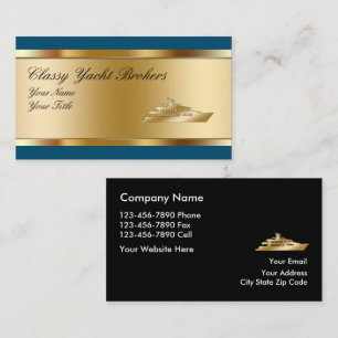 Klassische Glossy Yacht Broker Business Cards Visitenkarte