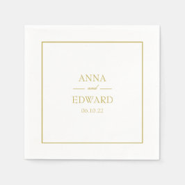 Klassische Gold Block Brie and Groom Wedding Napki Serviette