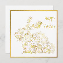 Klassische Gold Bunny Ostercard