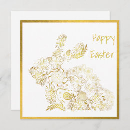 Klassische Gold Bunny Ostercard
