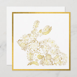 Klassische Gold Bunny Ostercard