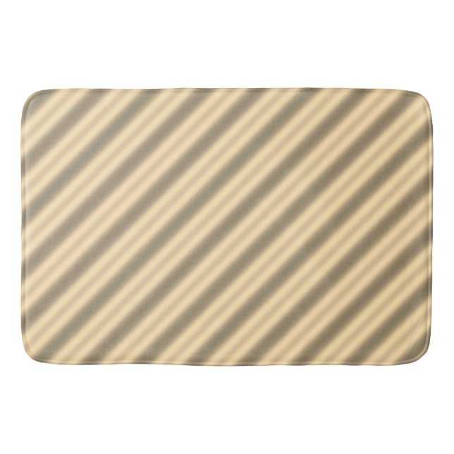 Klassische Gold Diagonal Stripe Bath Mat Badematte (Vorderseite)