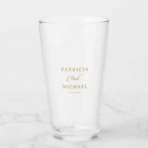 Klassische Gold-Kalligrafie-Hochzeit Glas
