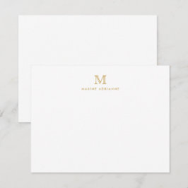 Klassische Gold Modern Monogram Erstkarte Einladung