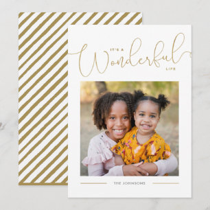 Klassische Gold Script Kalligrafie Wunderbares Leb Feiertagskarte