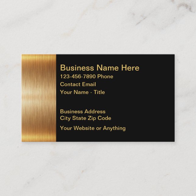Klassische Gold Tone Classic Business Cards Visitenkarte (Vorderseite)