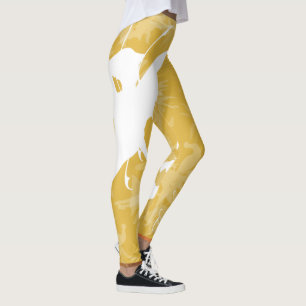 Klassische Gold verzaubernde weiße Fee Leggings
