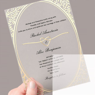 Klassische Goldene Hochzeit Acryleinladungen