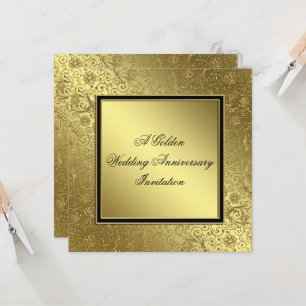 Klassische Goldene Hochzeit zum Jubiläum Einladung