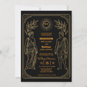 Klassische Goldene Hochzeitseinladung Römische Ele Einladung