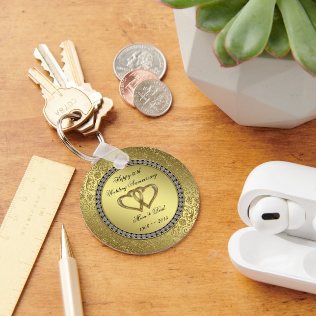 Klassische Goldene Hochzeitskette zum Jubiläum Schlüsselanhänger (Schreibtisch)