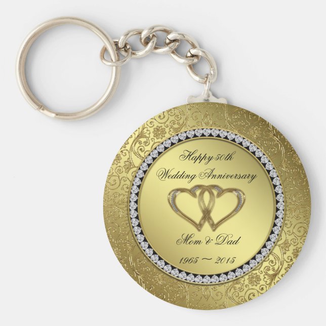 Klassische Goldene Hochzeitskette zum Jubiläum Schlüsselanhänger (Vorne)