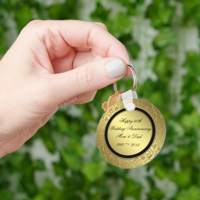 Klassische Goldene Hochzeitskette zum Jubiläum Schlüsselanhänger (Hand)