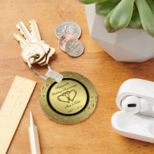 Klassische Goldene Hochzeitskette zum Jubiläum Schlüsselanhänger